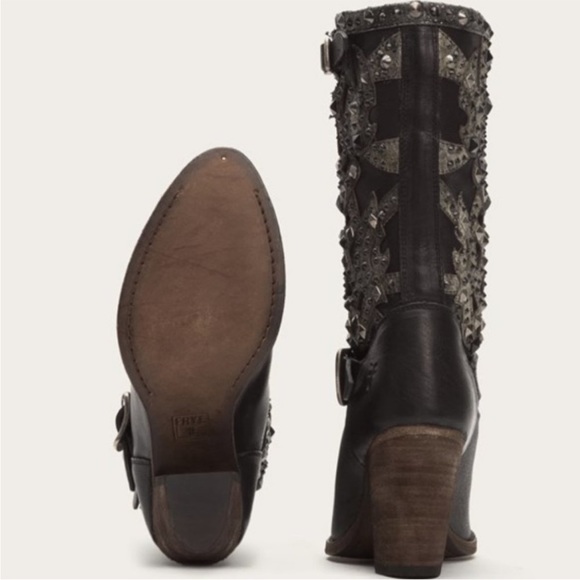Frye Ilana Deco Studded Boots in Black - Picture 3 of 15